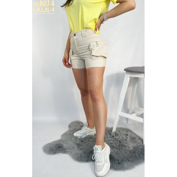 ЖІНОЧІ ЛІТНІ ШОРТИ З НАКЛАДНИМИ КАРМАНАМИ РОЗМІР S,M,L,XL