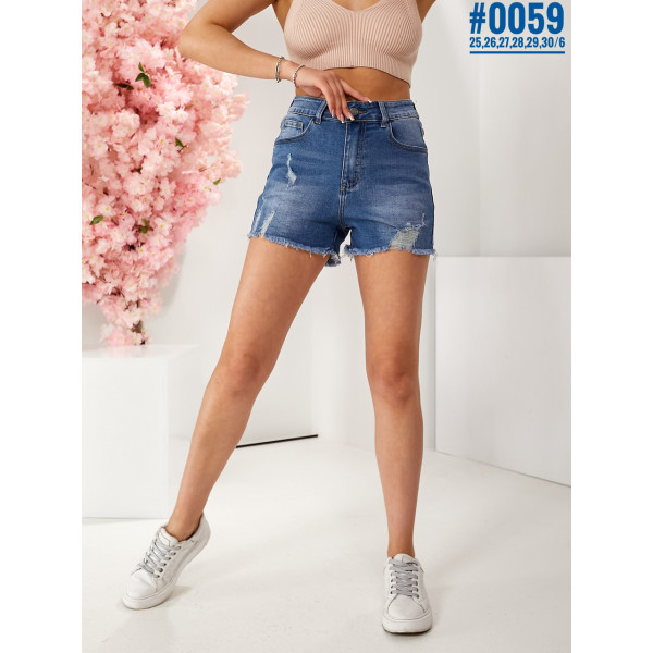 Жіночі шорти з рванкою розмірний ряд 25,26,27,28,29,30