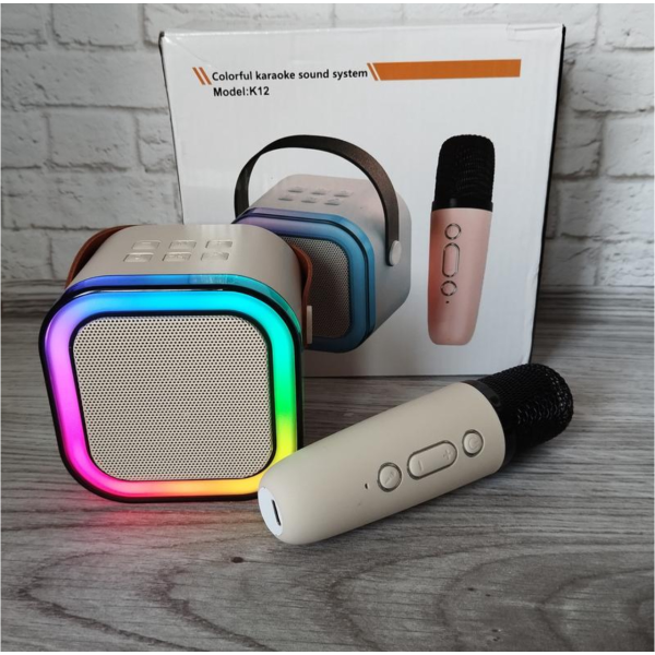 Дитяча bluetooth колонка з мікрофоном та підсвіткою караоке