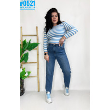 Жіночі джинси Mom Jeans з рваним низом розмірний ряд 28,29,30,31,32,33