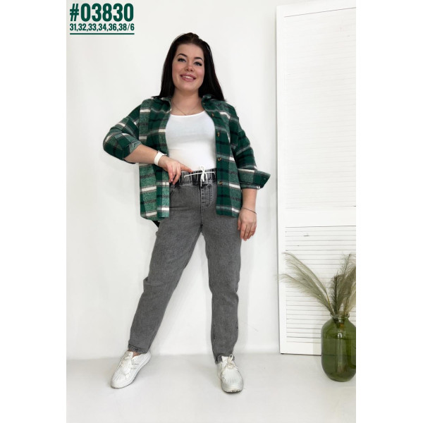 Жіночі джинси з поясом на резинці розмірний ряд 30,31,32,33,34,36