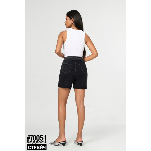 Шорти джинсові з перлинами та пояском розмірний ряд 26,27,28,29,30,31