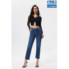 Жіночі стрейчеві двоколірні джинси зі стразами розмірний ряд  25,26,27,28,29,30