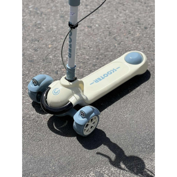 3-х колісний дитячий самокат з ручним гальмом, регульований, складаний Super MAN