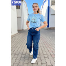 Джинси жіночі с завищеною талією розмірний ряд 25,26,27,28,29,30