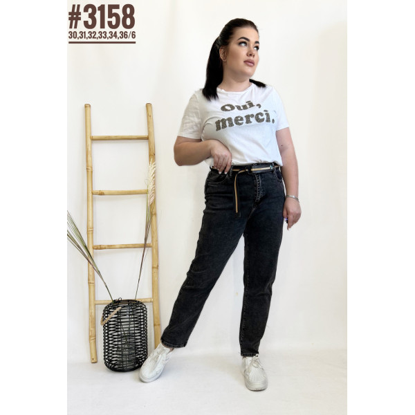 Джинси мом з ременем у комплекті розмірний ряд 30,31,32,33,34,36