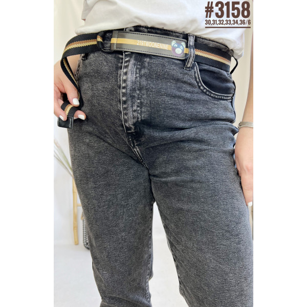 Джинси мом з ременем у комплекті розмірний ряд 30,31,32,33,34,36