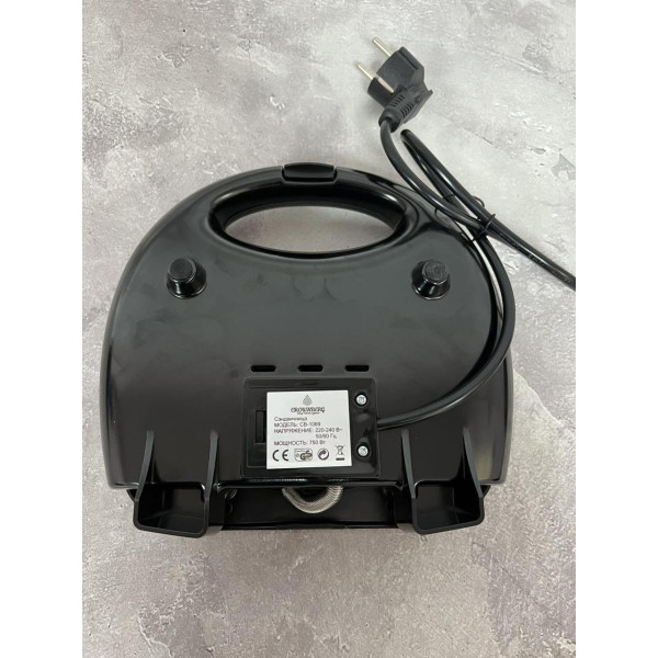 Сендвічниця бутербродниця 4 відділення з антипригарним покриттям Crownberg CB-1069 Чорна