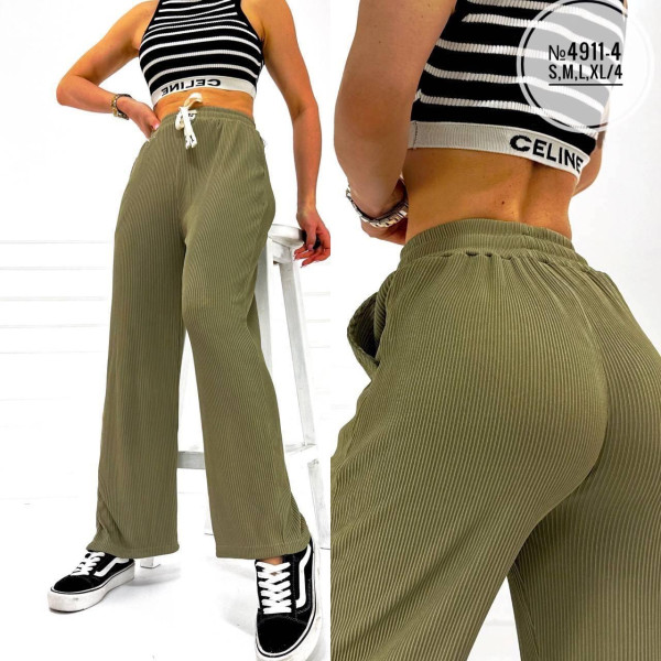 Брюки кльош у рубчик №4911-4