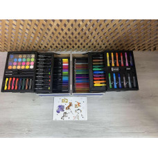 Набір для малювання 133 предметів в алюмінієвій валізі дитячий набір для творчості "Астронавт"