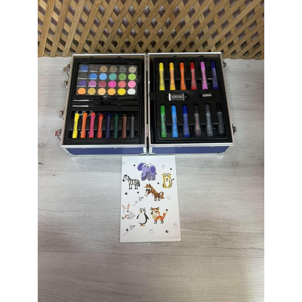 Набір для малювання 133 предметів в алюмінієвій валізі дитячий набір для творчості "Астронавт"