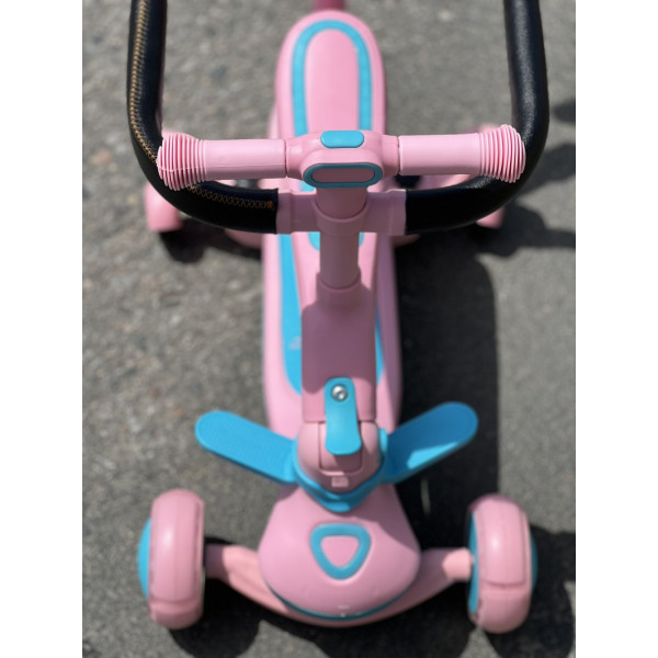 Самокат музичний 5 в 1 із захисним бортиком бампером із батьківською ручкою