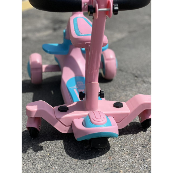 Самокат музичний 5 в 1 із захисним бортиком бампером із батьківською ручкою