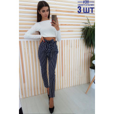 Жіночі котонові брюки у смужку універсального розміру