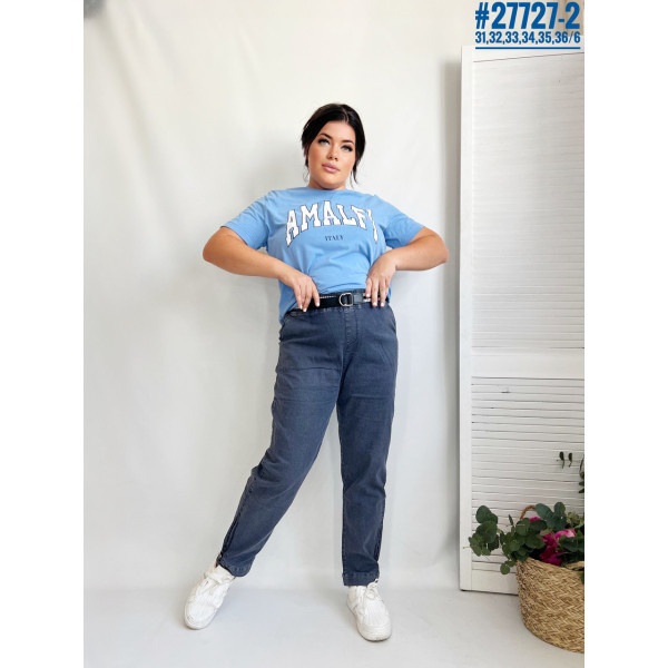 Жіночі штани у тонку смужку з поясом розмірний ряд 31,32,33,34,35,36