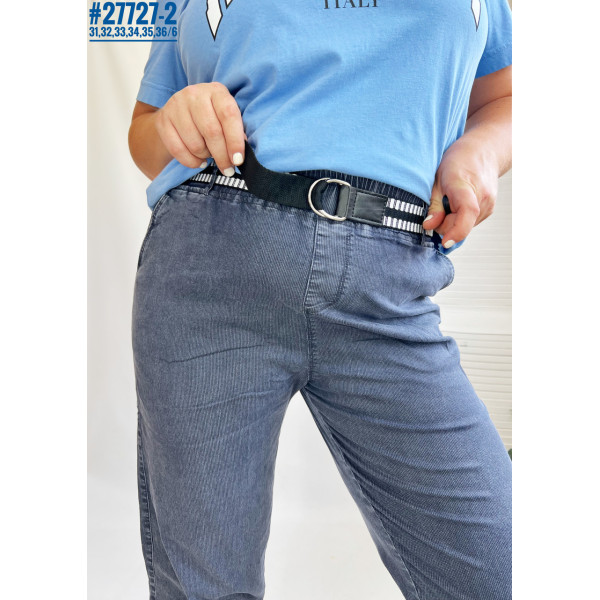 Жіночі штани у тонку смужку з поясом розмірний ряд 31,32,33,34,35,36