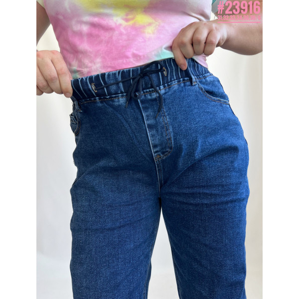 Джинси з поясом на резинці розмірний ряд 31,32,33,34,36,38