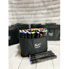 НАБІР ДВОХСТОРІННИХ СКЕТЧ МАРКЕРІВ TOUCH ДЛЯ МАЛЮВАННЯ 60 ШТ.