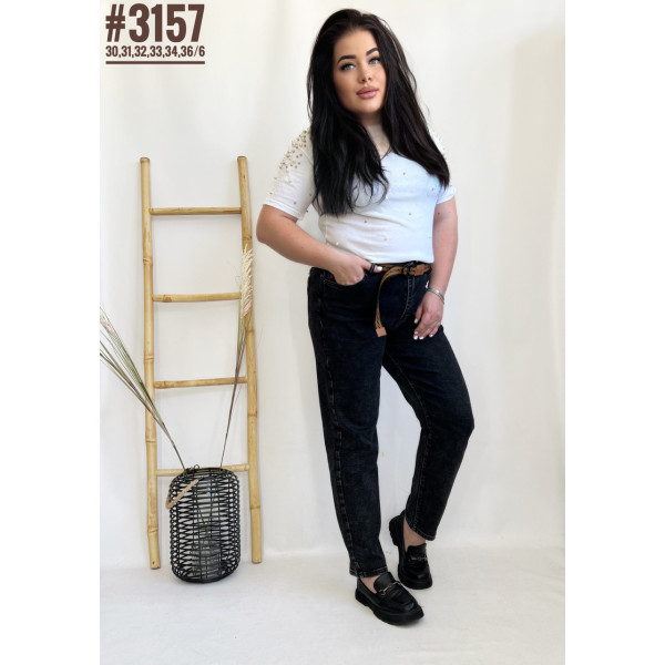 Джинси мом з ременем у комплекті розмірний ряд 30,31,32,33,34,36