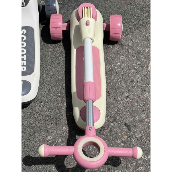 3-х колісний дитячий самокат з підсвічуванням та музикою, регульований, складаний