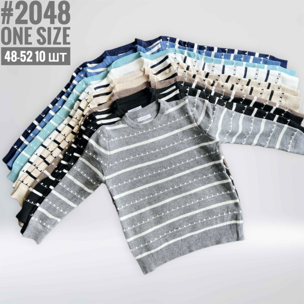 Жіночий светр з орнаментом в універсальному розмірі 46-52