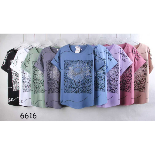 JJF Футболка напівбатал, жіночий одяг оптом зі складу, Одеса