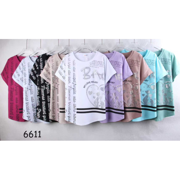 JJF Футболка напівбатал, жіночий одяг оптом зі складу, Одеса